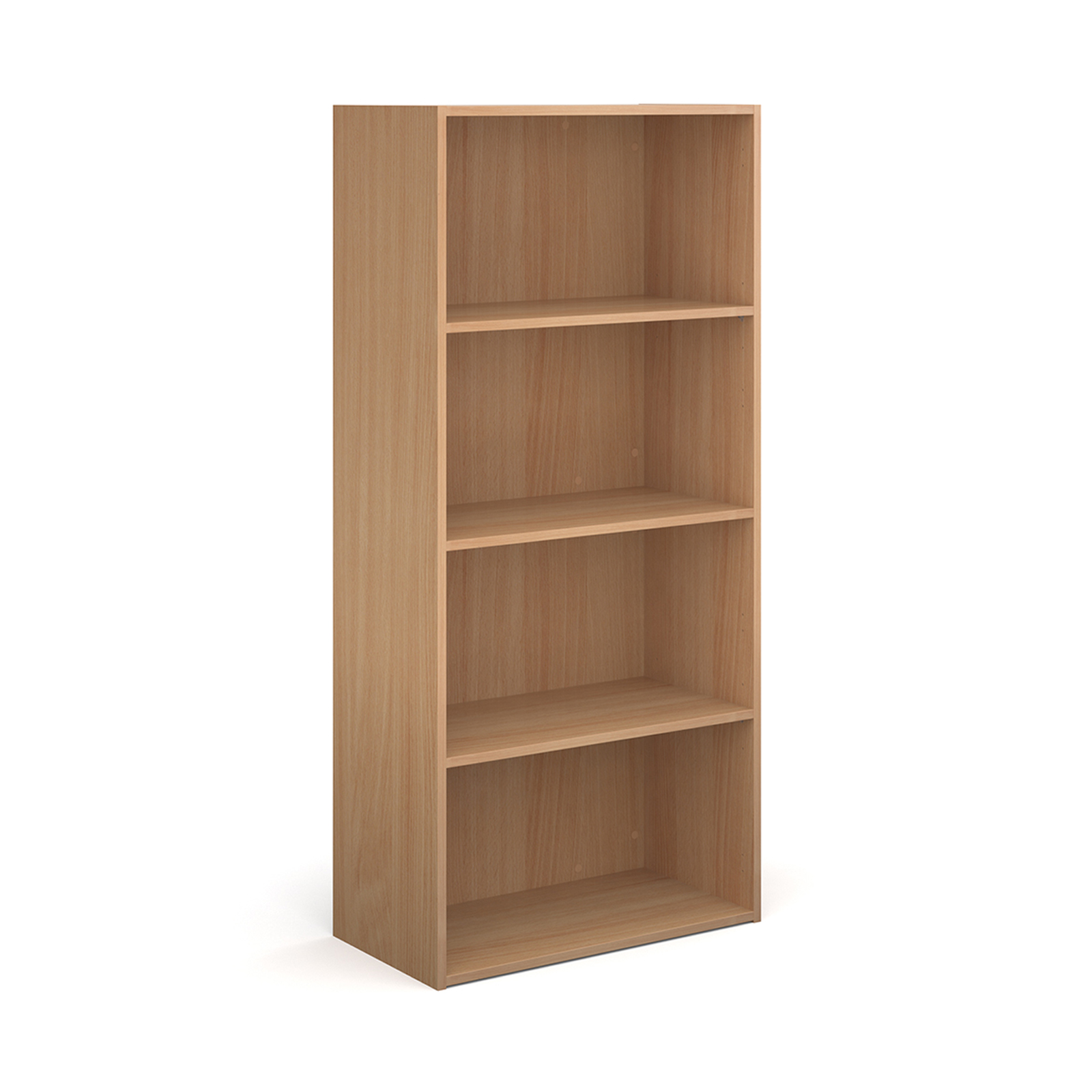 Contract bookcase 1630mm high with 3 shelves – Beech