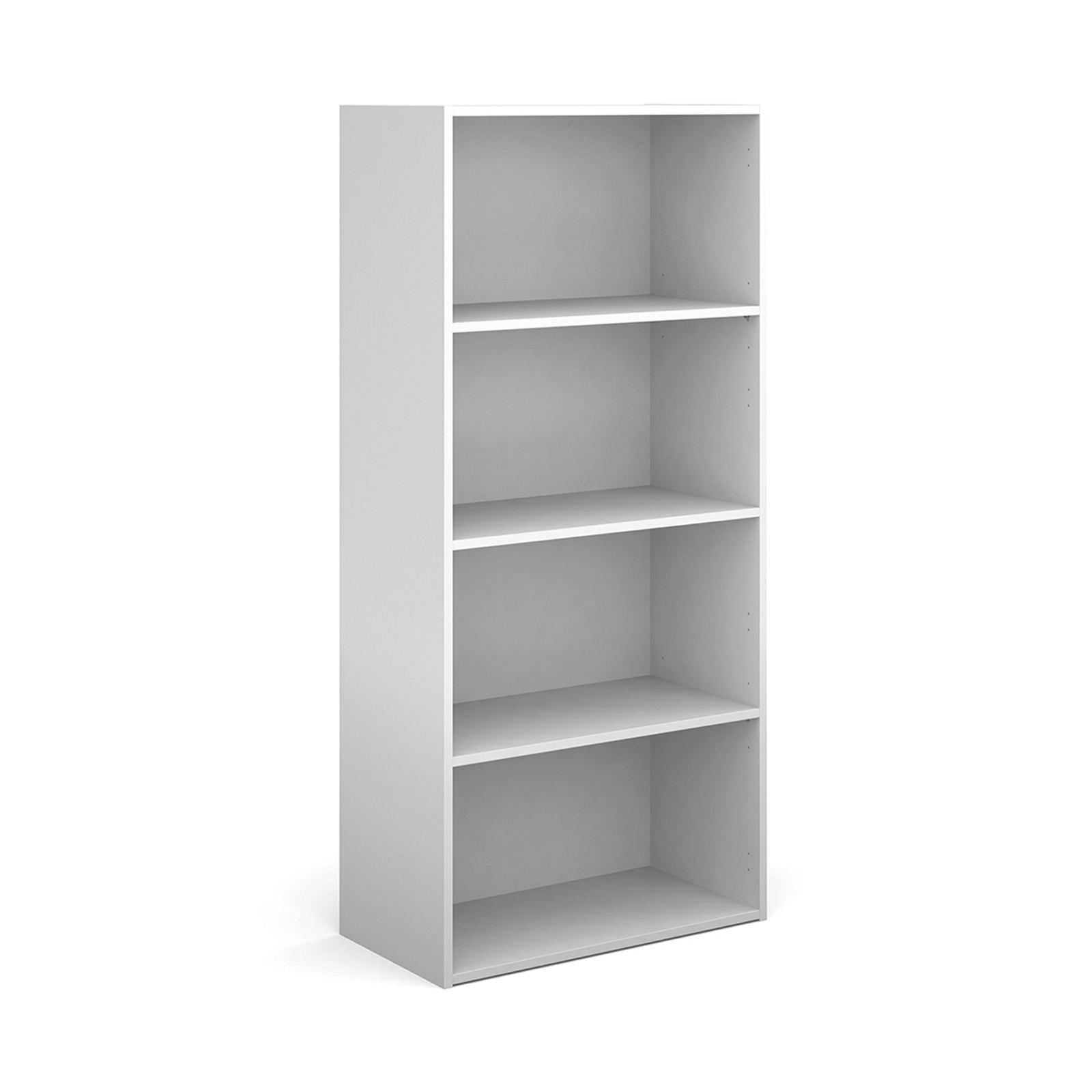 Contract bookcase 1630mm high with 3 shelves – White