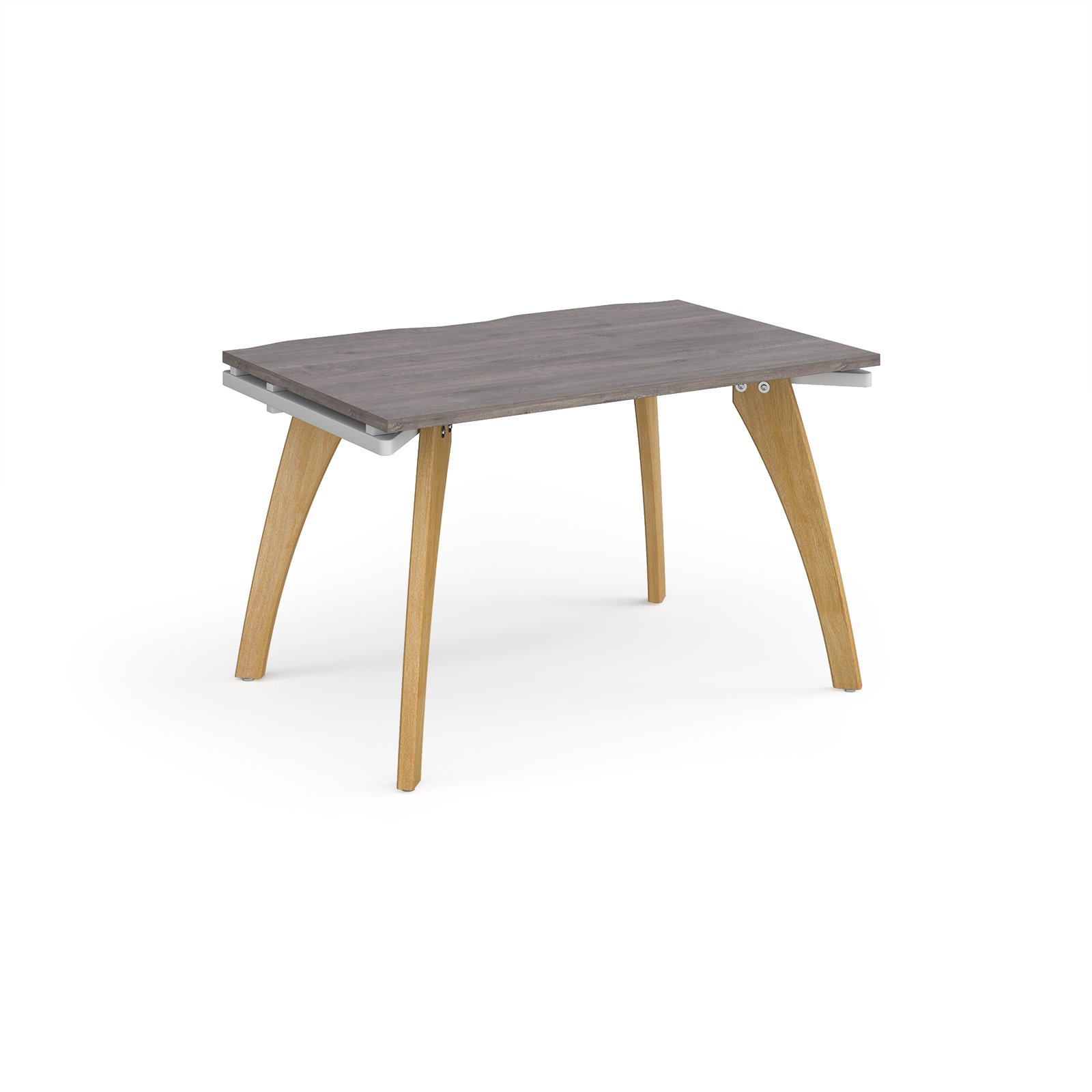 Fuze single desk with oak legs – Grey Oak