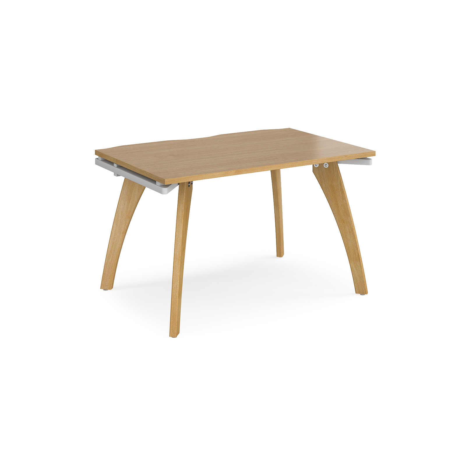 Fuze single desk with oak legs – Oak