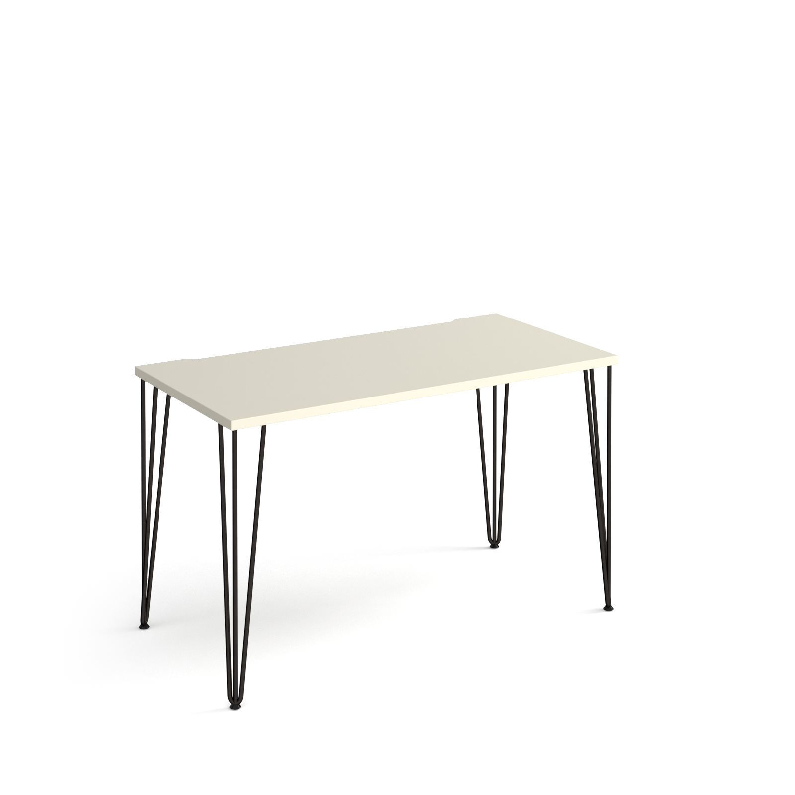 Tikal straight desk 1000mm x 600mm with hairpin legs – White